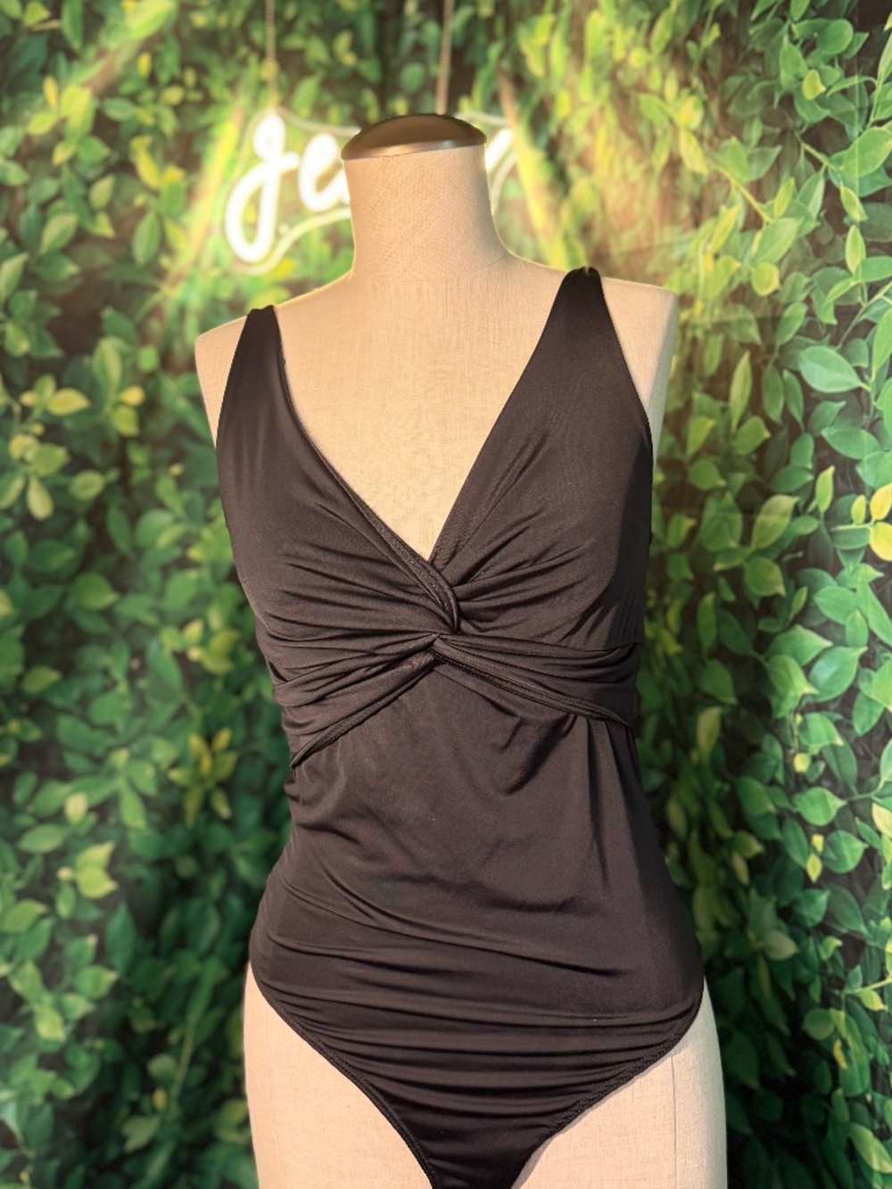 Black Ruched Bodysuit for Women | Sleeveless V Neck Bodysuit | Going Out Top